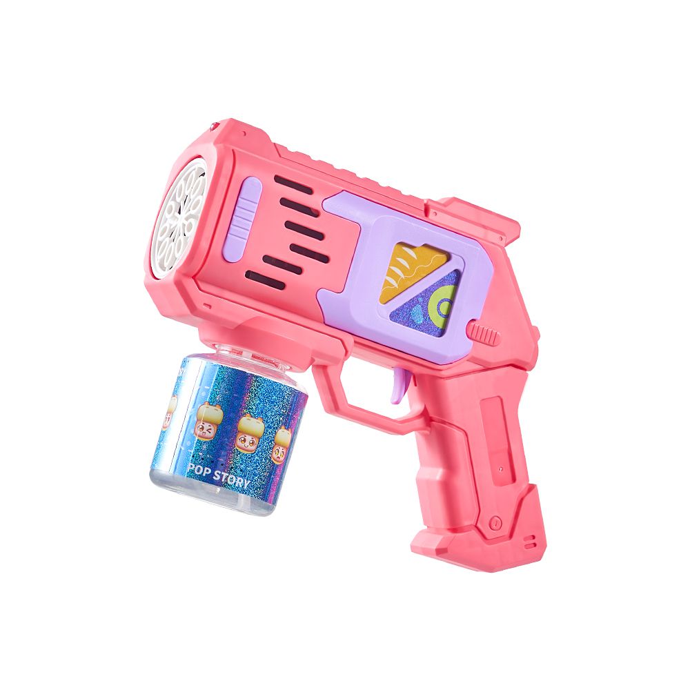 TOY PLANET 玩具星球 - 電動泡泡槍(桃紅)+泡泡水補充液2罐