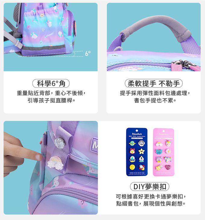MoonRock - 護脊書包-SP1 太空漫步-LED胸扣2023款 適用身高:95-140公分-19L
