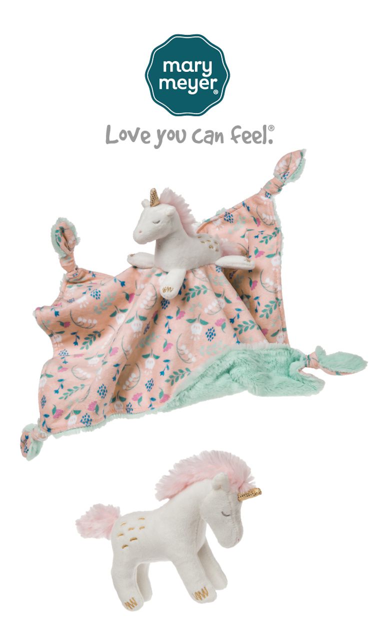 美國 MaryMeyer 蜜兒 - 獨角獸經典禮盒-手搖鈴+安撫巾