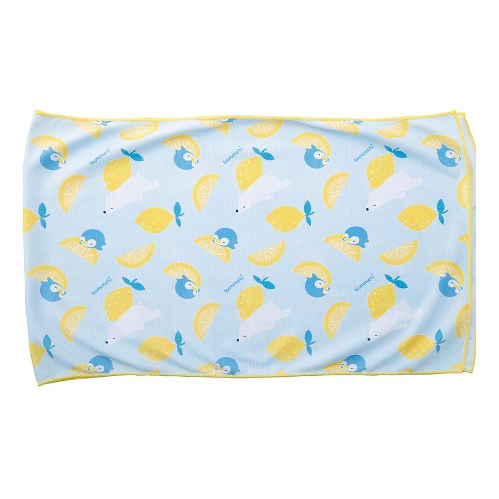 日本 LIV HEART - 抗UV水涼感巾(附收納袋)-檸檬企鵝 (30x100cm)