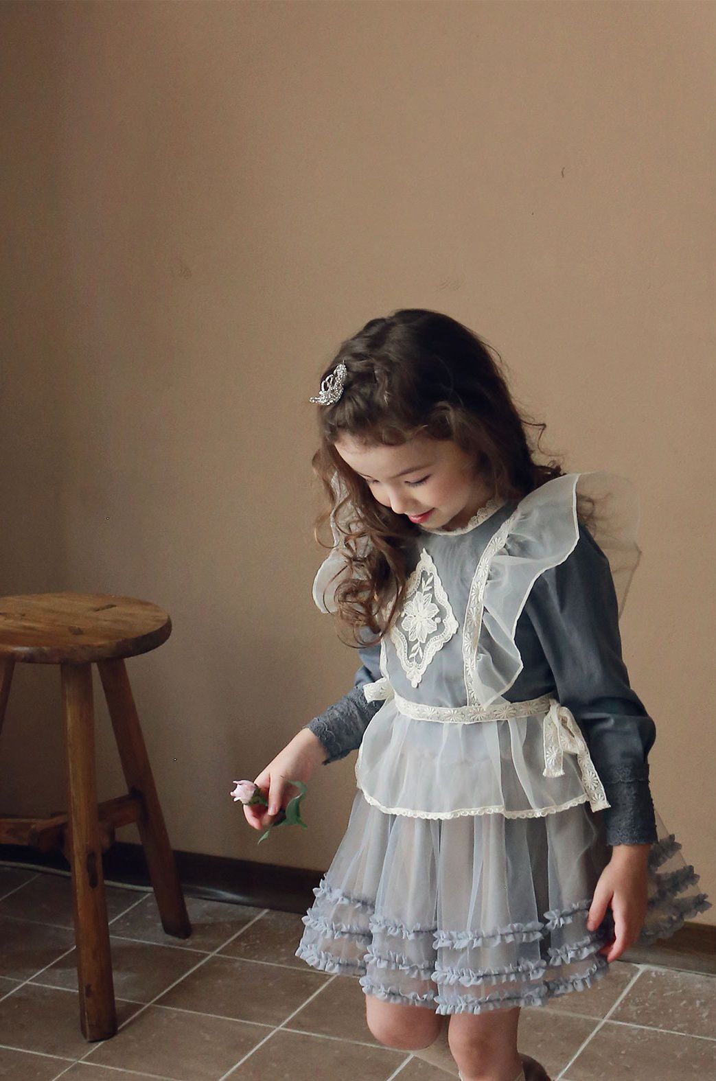 韓國 PuellaFLO - (剩9號)三層花邊網紗短裙-淺藍