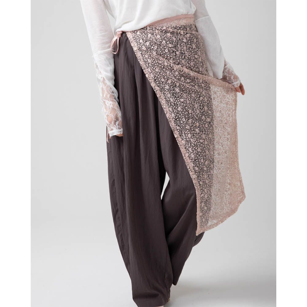 [疊穿高手]閃亮光澤薄紗半片裙-粉紅