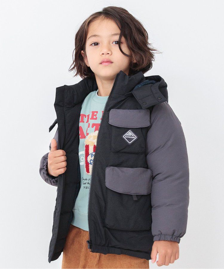 日本 BREEZE - 多口袋頂級保暖鋪棉連帽外套-卡其