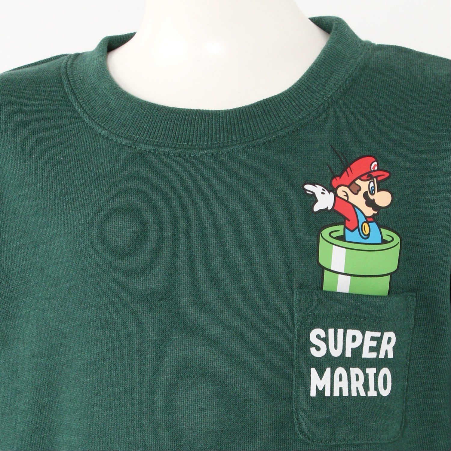 日本千趣會 - Nintendo系列 印花圓領長袖上衣-瑪利歐水管-簡約黑