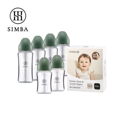 Simba 小獅王辛巴 - 新生兒蘊蜜質金口腔清潔組(寬口)-新生適用-治綠