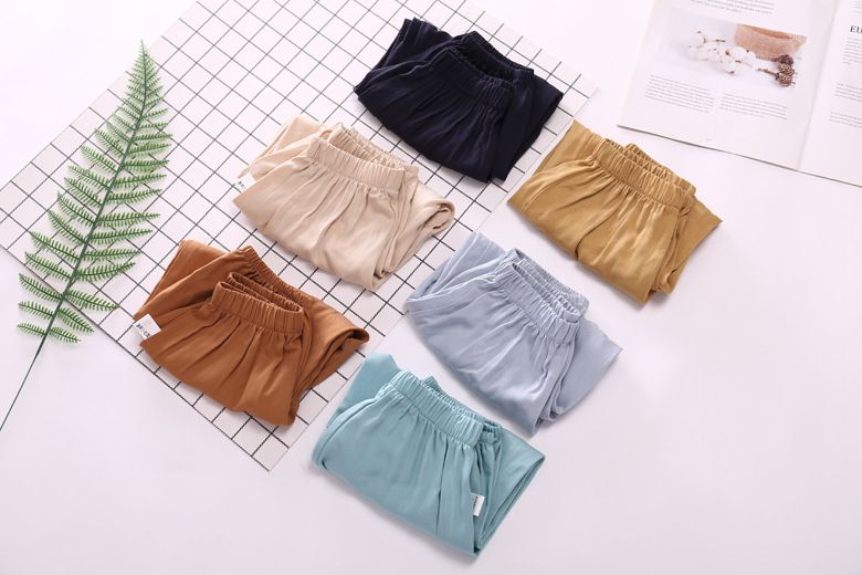 純色冰絲棉質防蚊褲/空調褲-卡其色