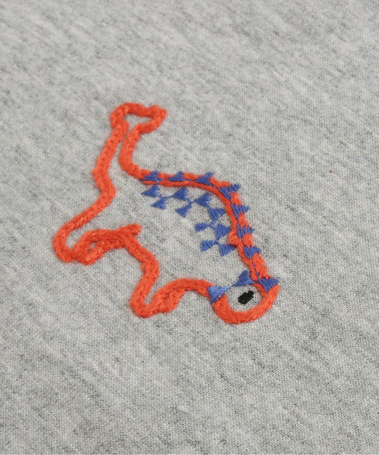 日本 BIT'Z - 彩色刺繡滿版恐龍短袖上衣-灰