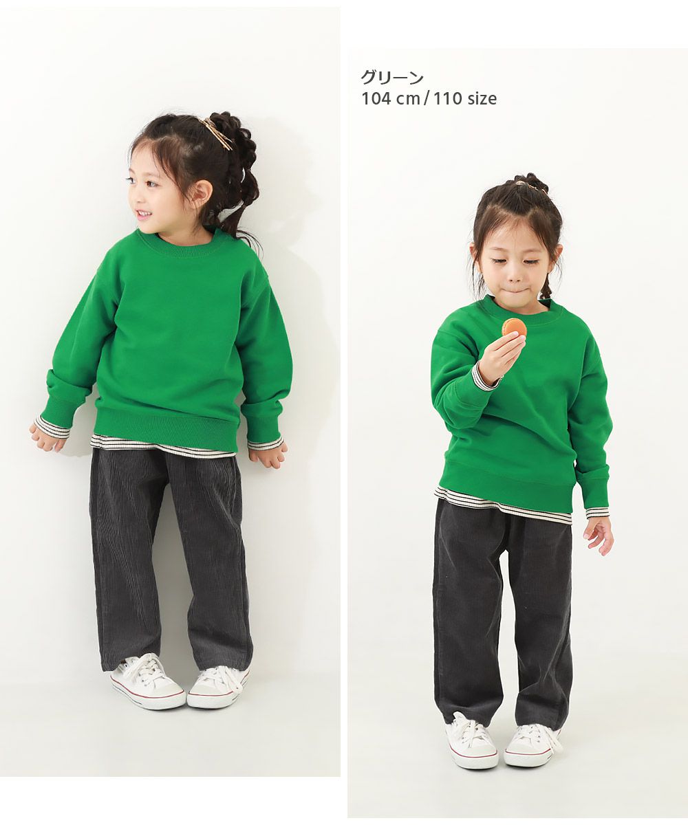 日本 devirock - 純色耀眼圓領廓形長袖上衣-橘