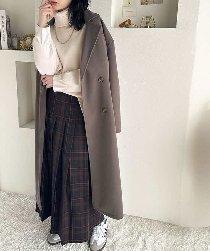 日本 Classical Elf - 氣質簡約開叉高領毛衣-象牙白