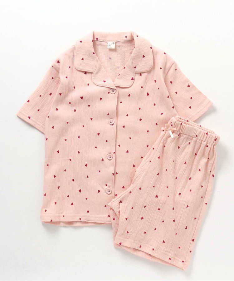 日本 apres les cours - 楊柳天竺棉夢幻感成套短袖家居服-小花-象牙白