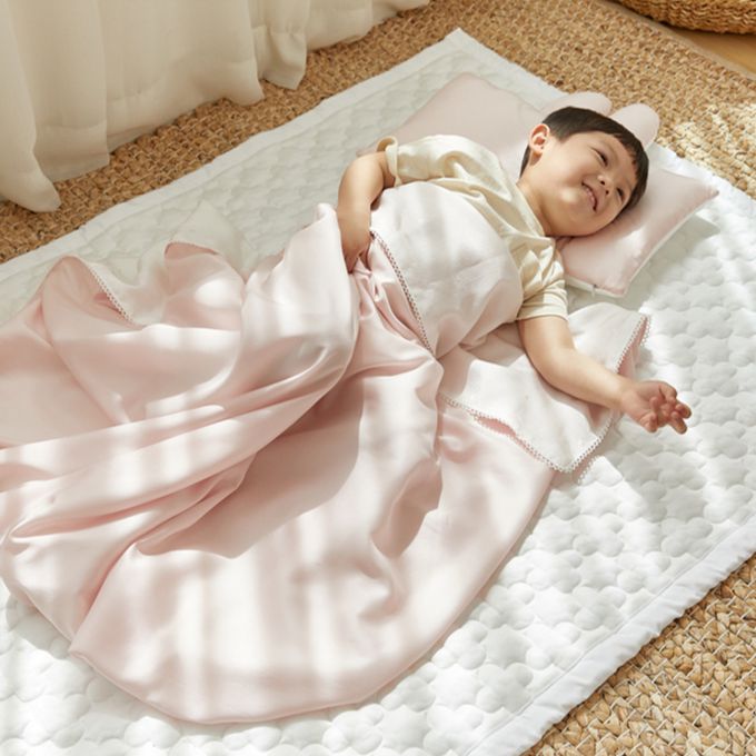 正韓Hello HiZoo - 3D 透氣雙面涼感被/透氣被/冷氣被_兒童款-冰絲粉