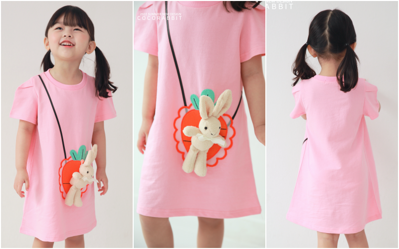 韓國 Coco rabbit - 兔子娃娃假包包洋裝-黃