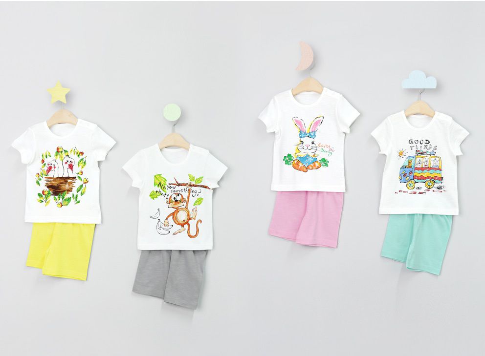 韓國 Mellisse - 韓製細柔短袖家居服(無螢光棉)-愛心豆芽