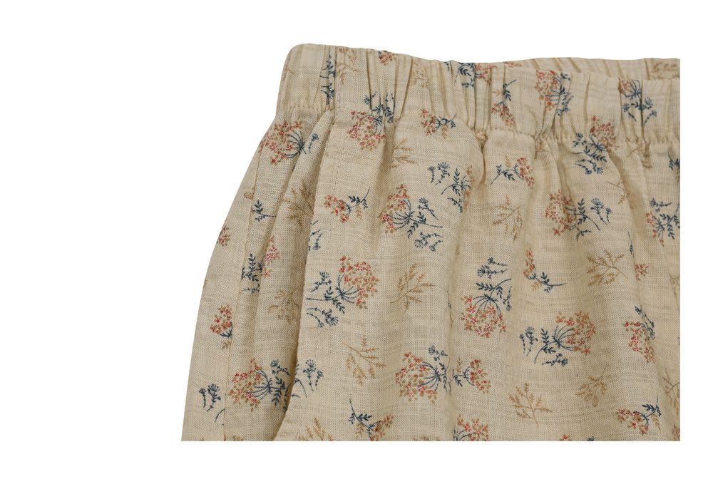 韓國 ULLALA - 圓點碎花長袖睡衣-(兩件式)-杏 (FREE)