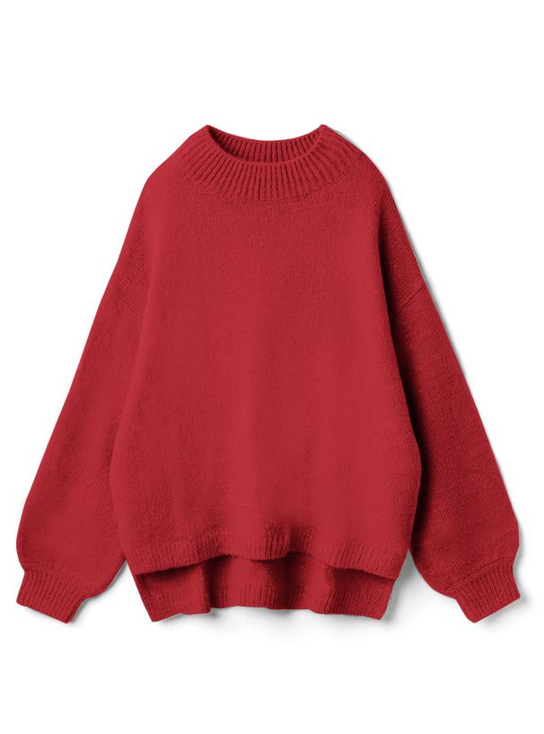 日本 GRL - 微立領顯瘦落肩針織毛衣-象牙杏 (F)