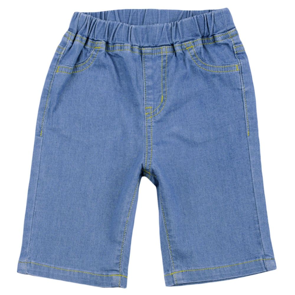 akachan honpo - 6分牛仔短褲-藍色