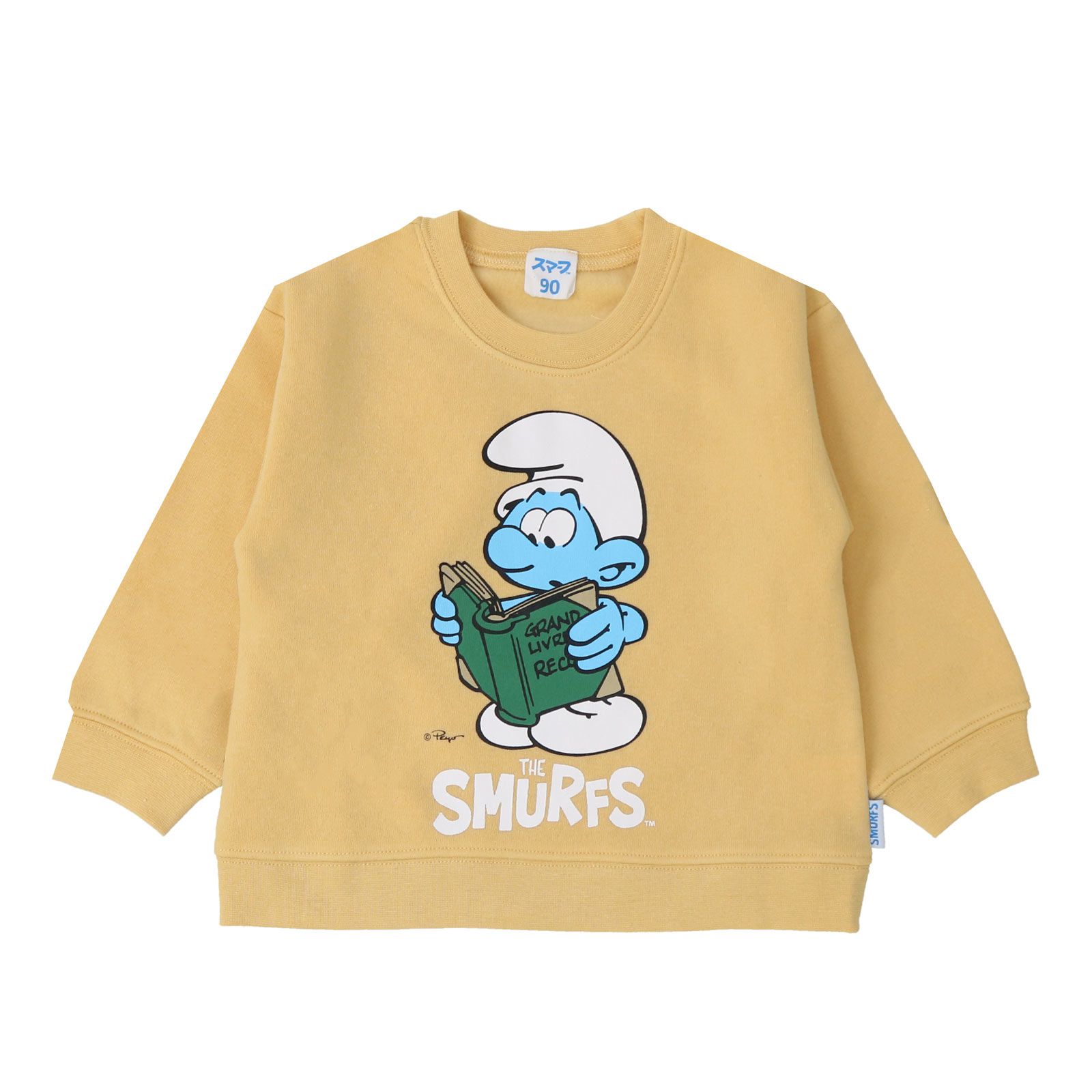 日本 ZOOLAND - 藍色小精靈聯名 保暖長袖上衣-讀書乖寶寶-海軍藍