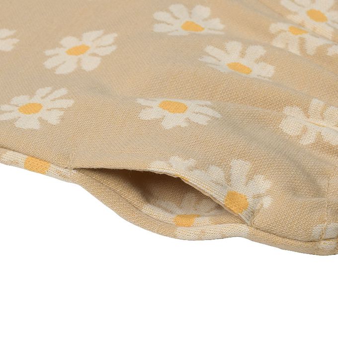 akachan honpo - 10分褲-小花圖案緹花-淺卡其色