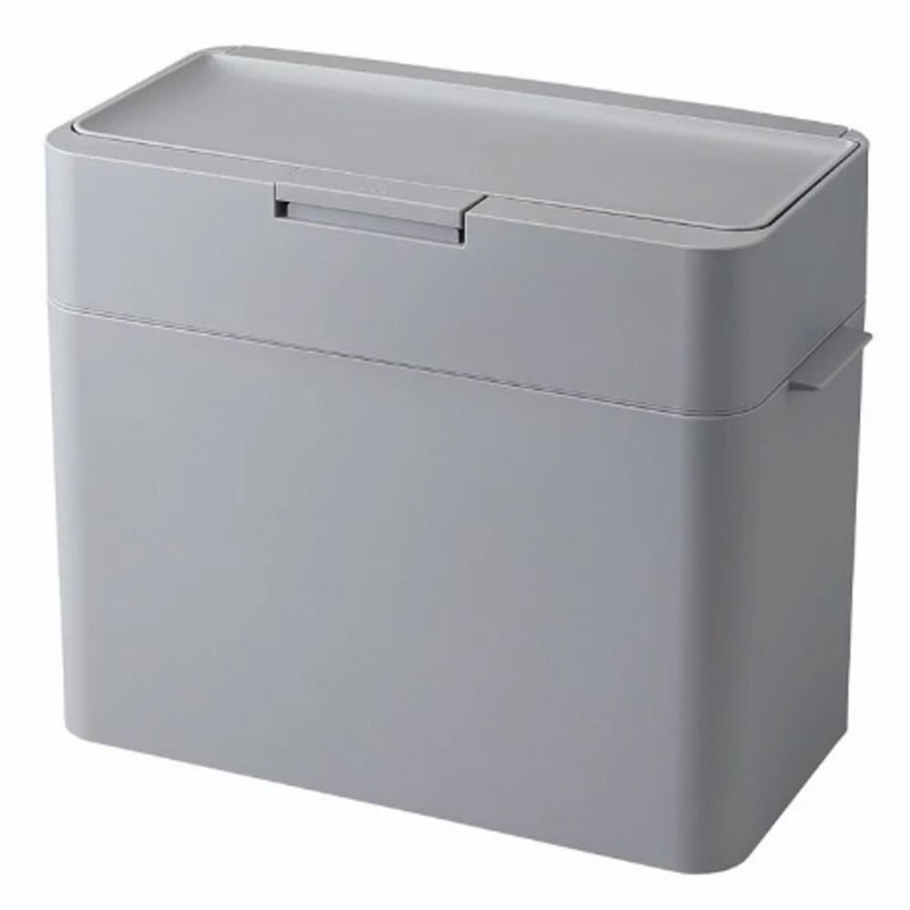 日本 LIKE IT - Seals 多功能小型防臭按壓式垃圾桶 9.5L-灰色-9.5L