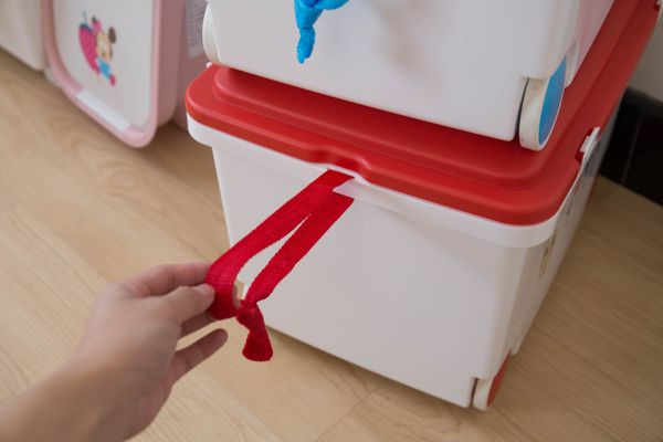 日本 IRIS OHYAMA - 迪士尼米奇迷你系列可推拉玩具收納箱 KTC-450-紅