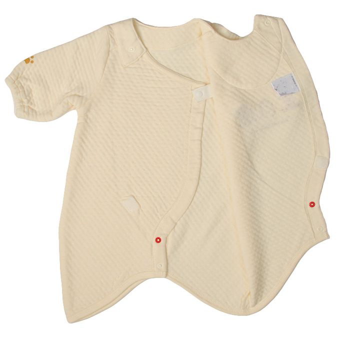 akachan honpo - 長袖舒適連身衣-象牙白色 (50~60cm)