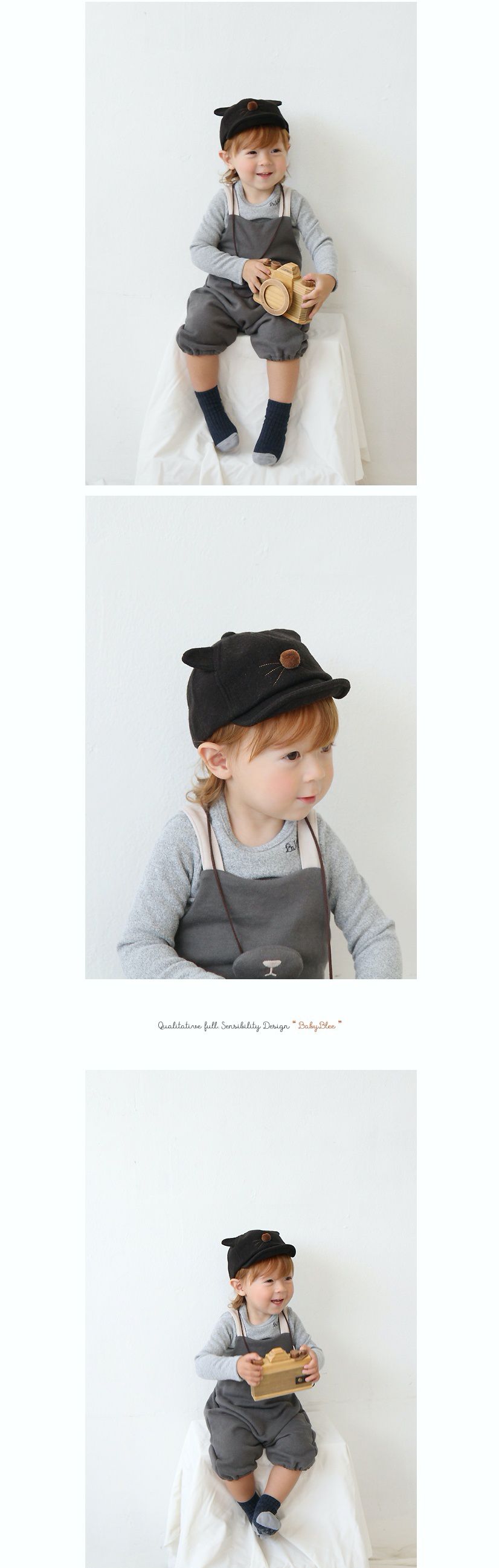 韓國 Babyblee - 小鼠鼻子棒球帽-天藍 (FREE)