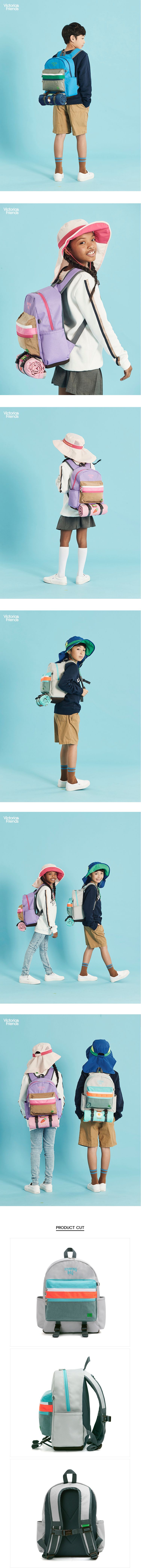 韓國 Victoria & Friends - 超輕量(490g)防潑水減壓背帶兒童背包-深藍 (35X25X15cm)