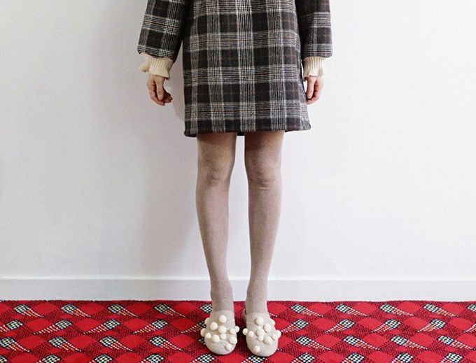 韓國Marian - 時尚保暖彈性褲襪-米色 (Free)