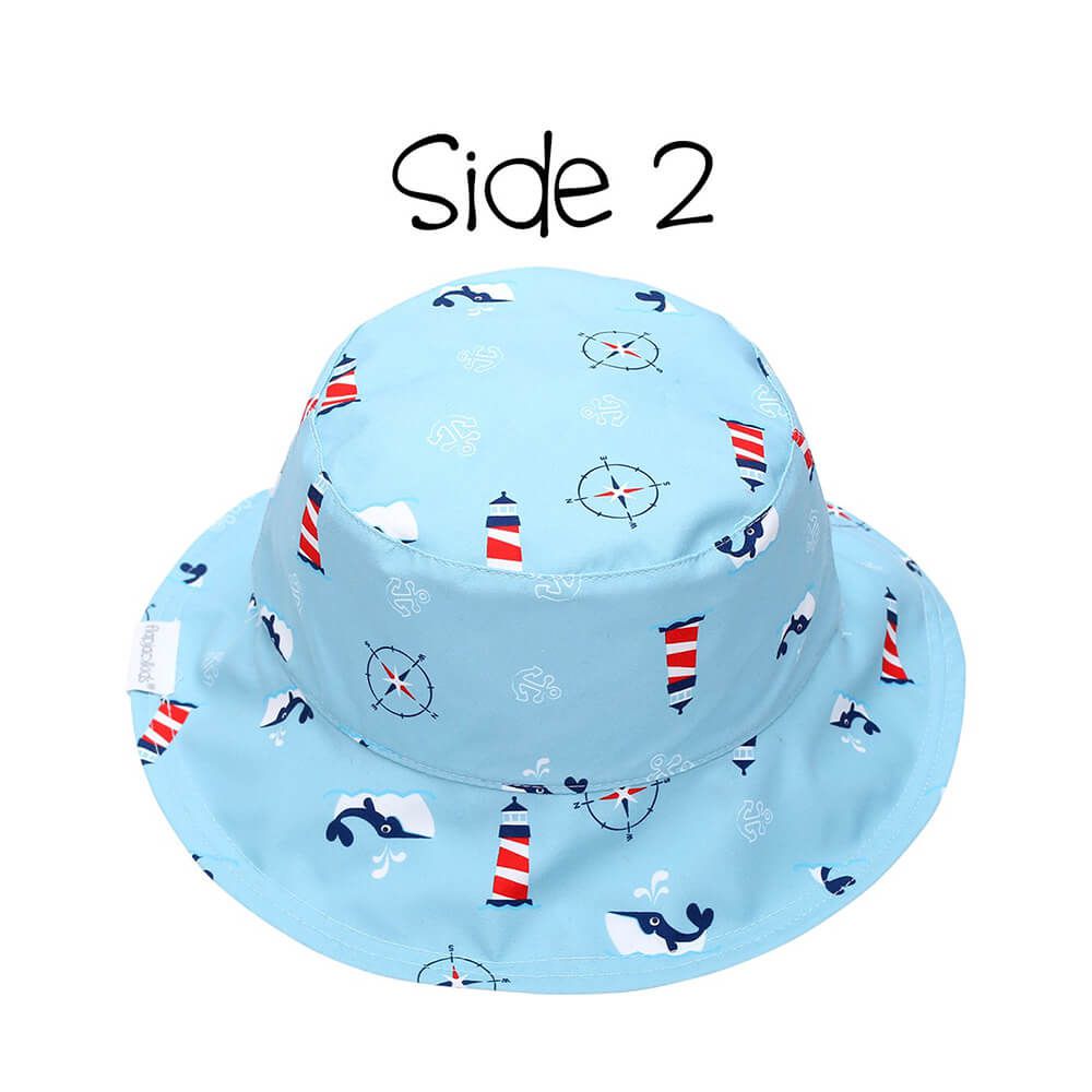 加拿大 flapjackkids - 雙面輕量遮陽帽/防曬帽-航海