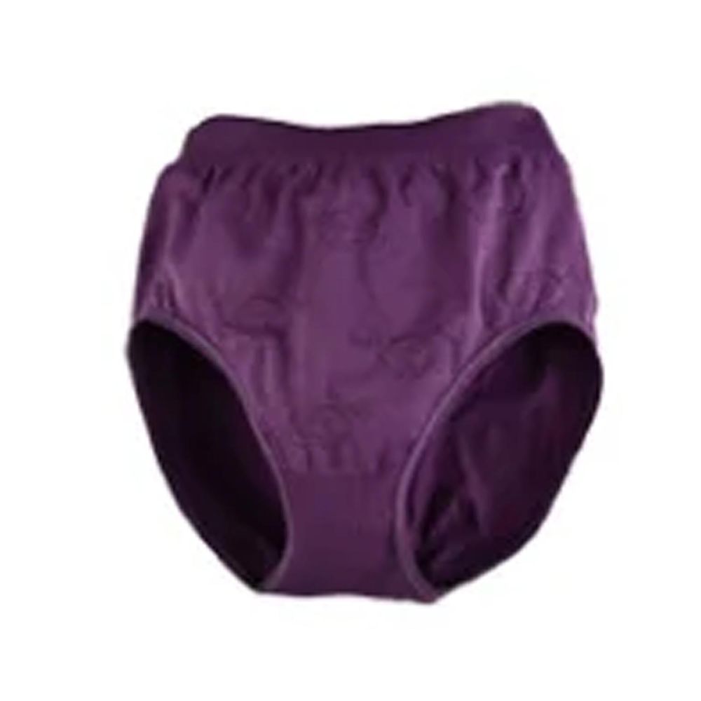 貝柔 Peilou - 冰涼無縫中腰三角褲-素色-深紫 (FREE)