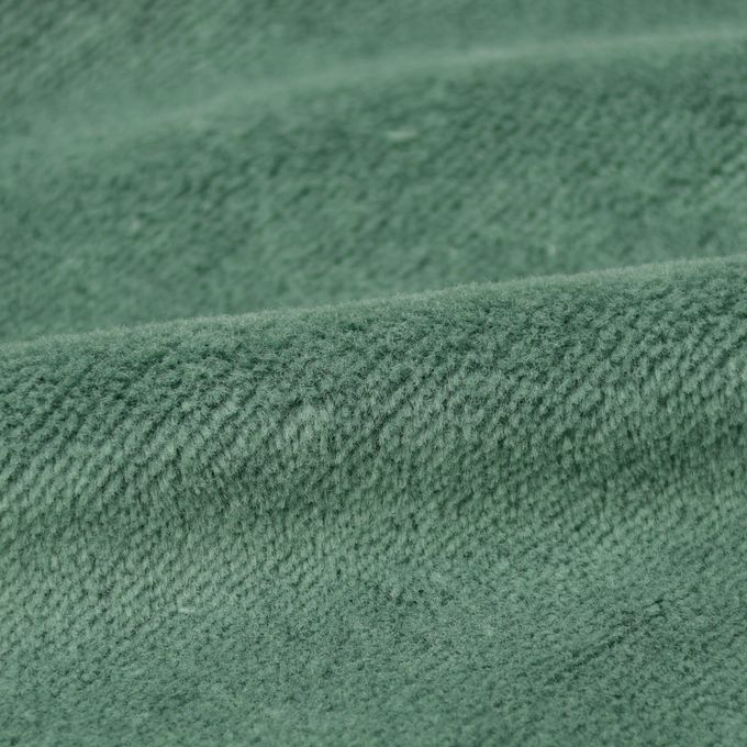 akachan honpo - 長袖亨利領休閒上衣-天鵝絨-綠色