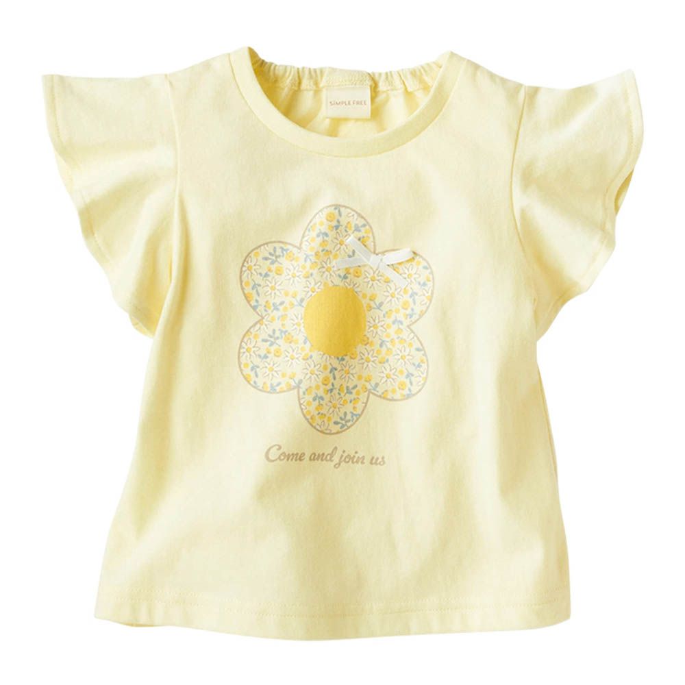 短袖T恤-立體造型-黃色