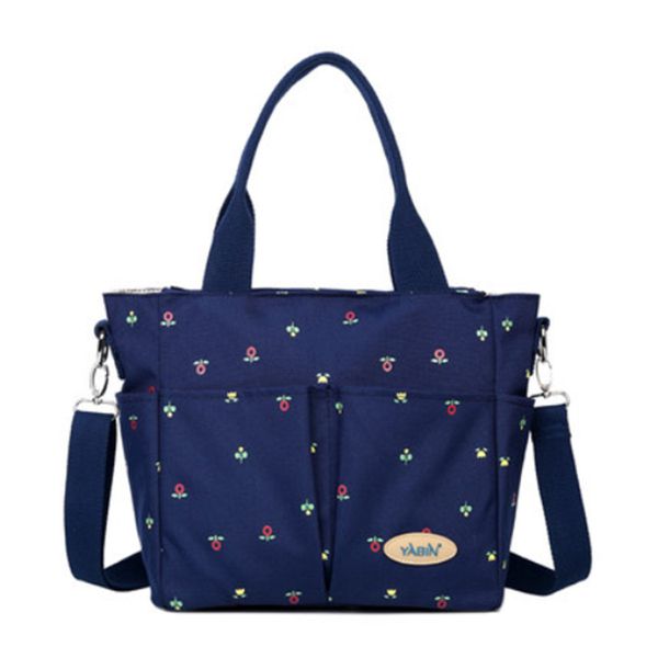 YABIN - 媽媽包手提肩背小包款-寶藍小花