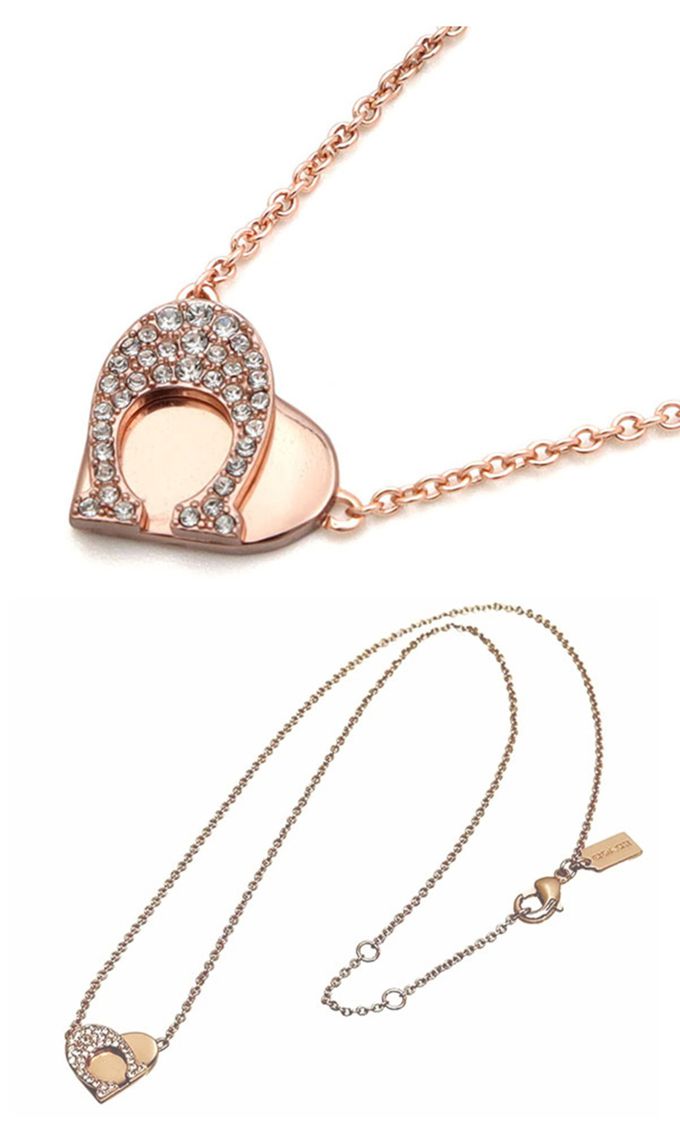 COACH - 造型晶鑽項鍊 (愛心)