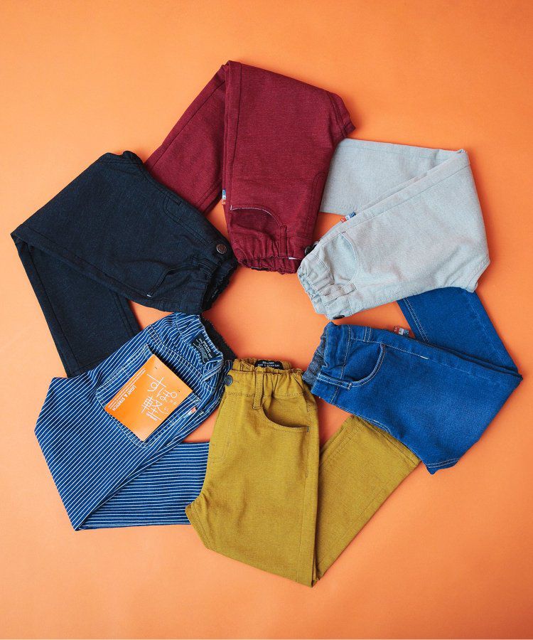 日本 BREEZE - 內刷毛輕量彈力直筒長褲-酒紅