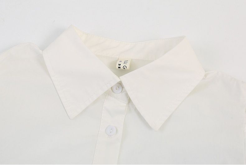 泡泡袖襯衫吊帶裙套裝-黑+白