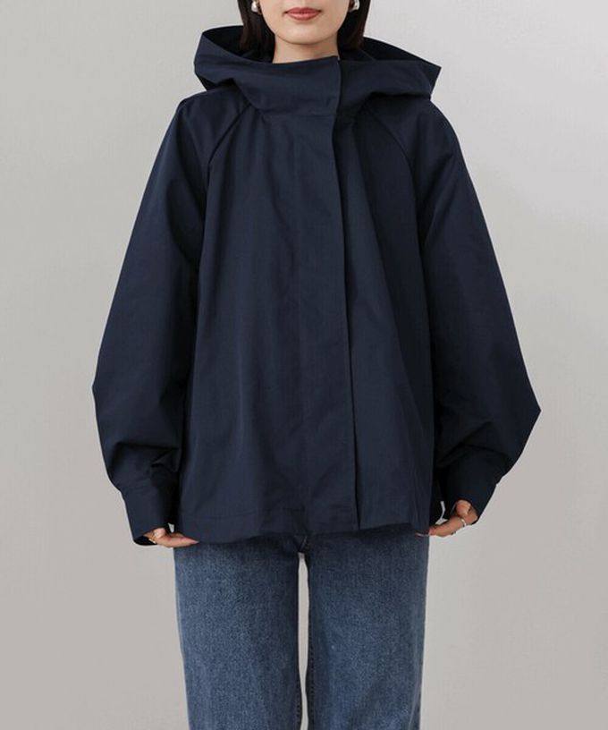 日本 Bab - [人氣款]背後皺摺薄紗連帽風衣外套-卡其杏