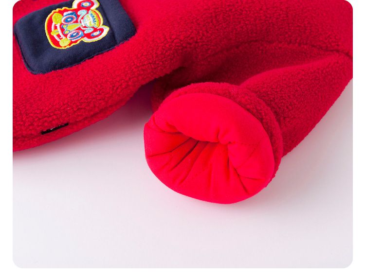 唐裝風夾棉長袖外套-英文字+年獸-深藍色