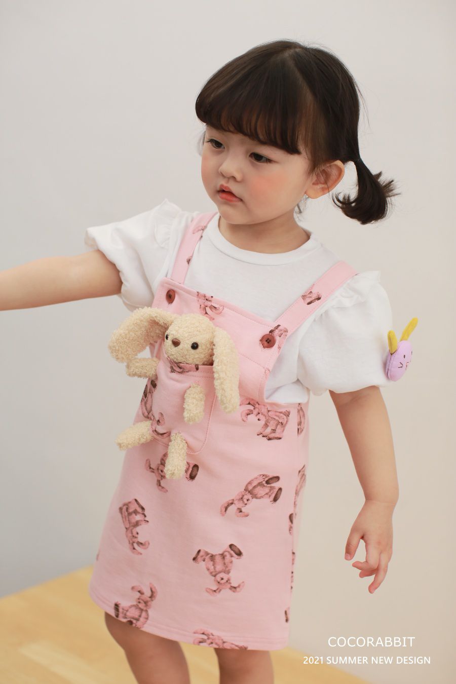 韓國 Coco Rabbit - 兔子娃娃吊帶裙-粉紅