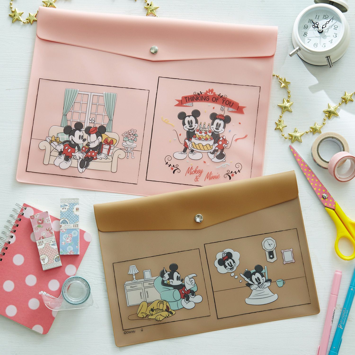 日本千趣會 - 迪士尼 文件收納夾二件組(A4/B5各一)-米奇和米妮