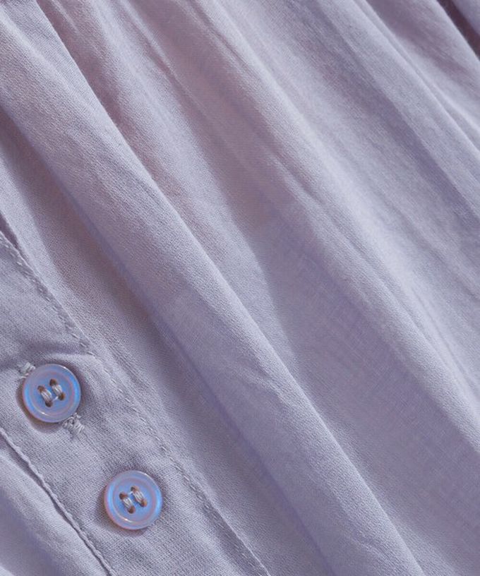 日本 Lupilien - 100%印度棉 優美植物側邊刺繡無袖洋裝-海軍藍