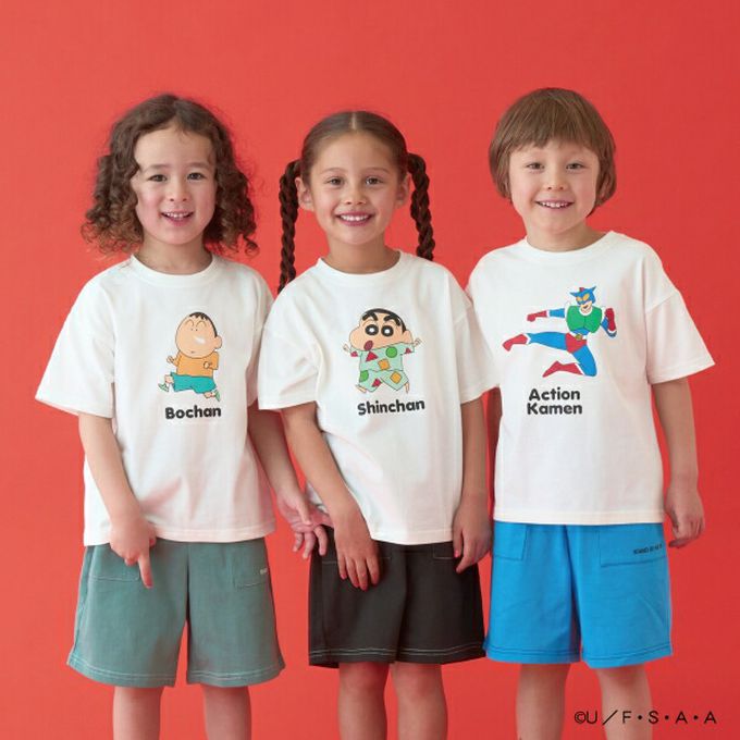 日本 b-ROOM - 聯名限定 短袖上衣-卡通人物鱷魚阿山-白