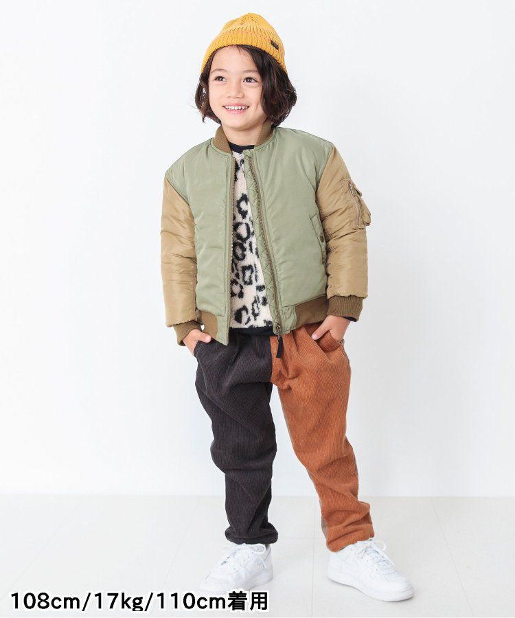 日本 BREEZE - 帥氣鋪棉MA-1飛行外套-軍綠x卡其