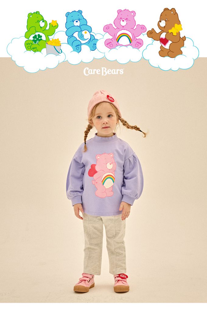 韓國 Care Bears - 聯名款熊熊花苞長袖套裝-紫X灰