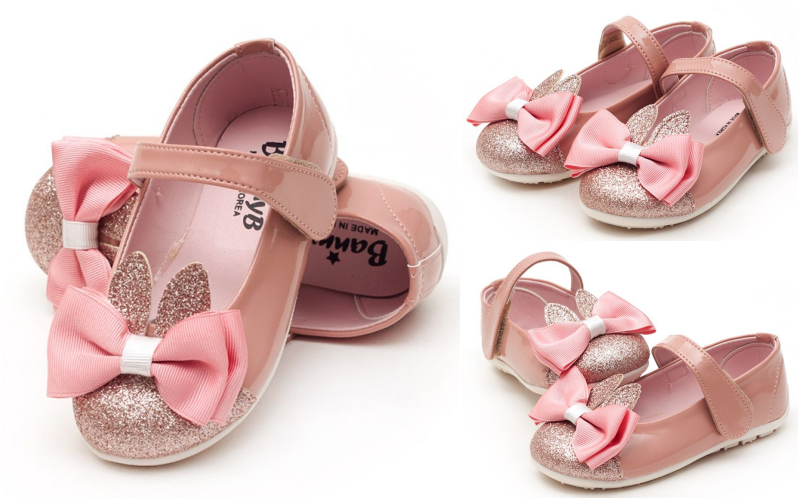 韓國 MAMITREE - 星紗亮皮鞋-典雅粉