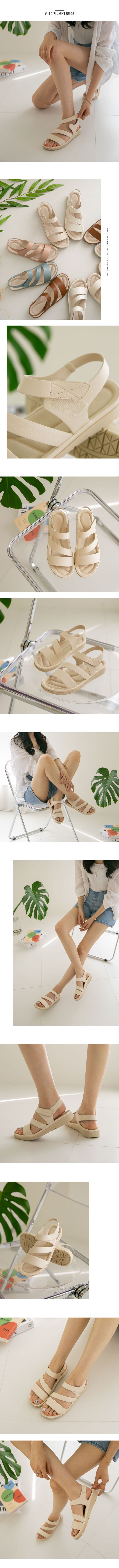 韓國 PINKELEPHANT - 專利設計軟底休閒涼鞋(2.5cm)-米杏