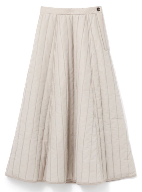 日本 GRL - 優雅絎縫立體修身傘裙-黑