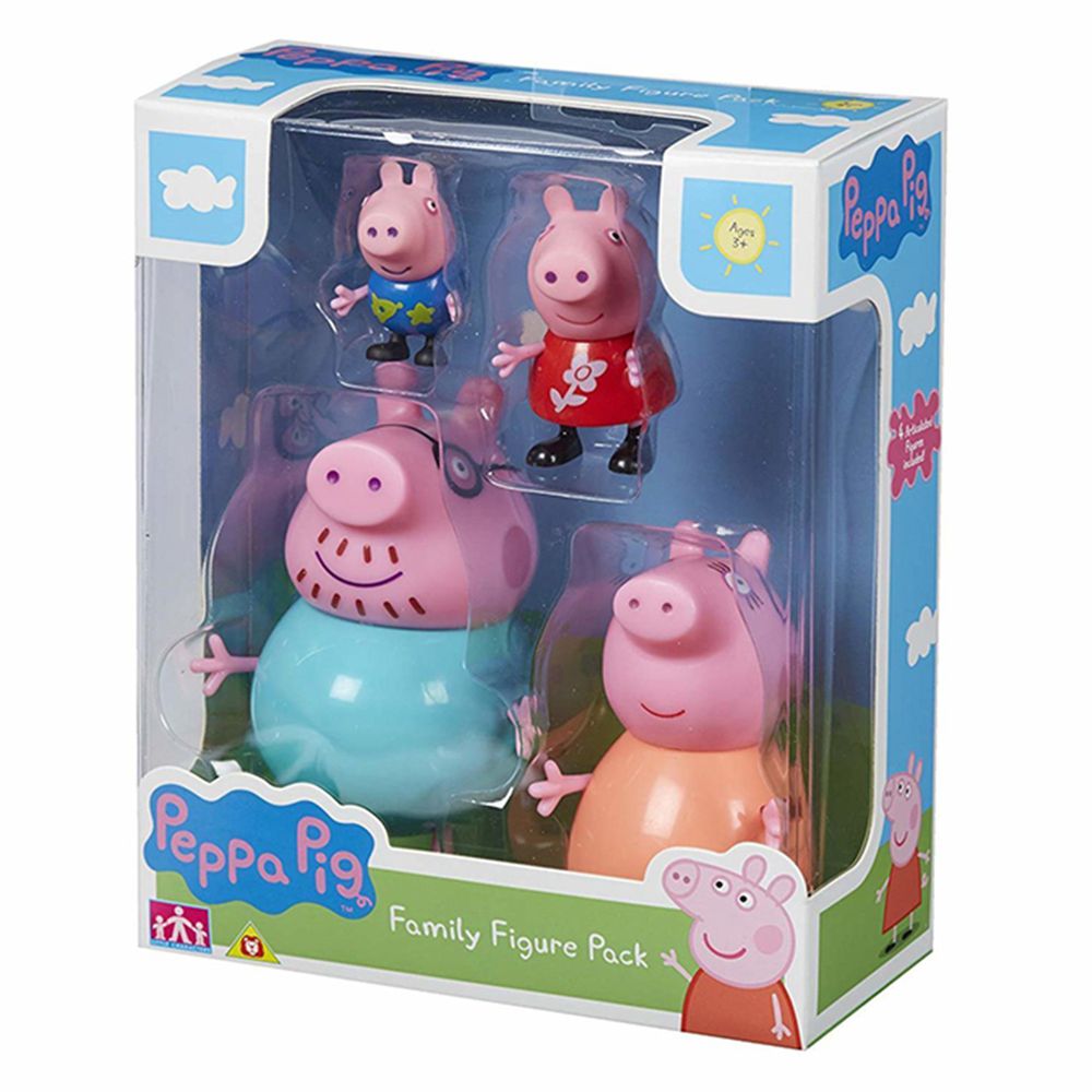 Peppa Pig 佩佩豬 - 粉紅豬小妹-溫馨家庭公仔4入