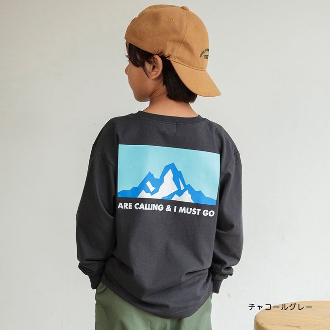 日本 BRANSHES - 100%棉 百搭印花縮口長袖上衣-圈圈文字-墨綠