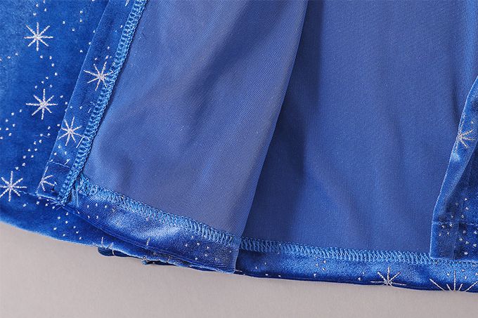 冰雪女王保暖印花斗篷-藍色